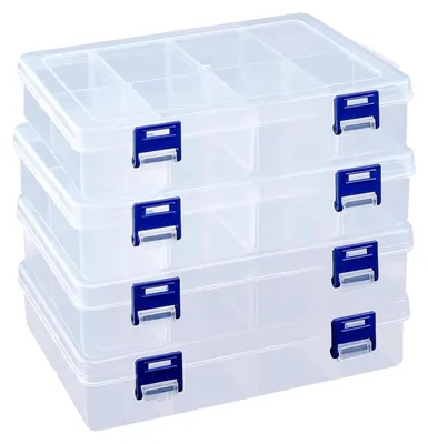 Produktbild von Aufbewahrungsbox mit 8 Fächern - Einstellbare Sortierbox für Kleinteile - Organizer für Schrauben Perlen und Ohrringe