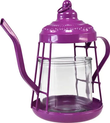 Produktbild von Teelichthalter Glas Teekannen Windlicht Pink Vintage Deko Ø15cm H26cm