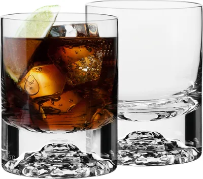 Produktbild von KROSNO Perfect Serve Iceberg Whiskygläser 2er Set 300 ml – handgefertigt, elegante Tumbler, klares Glas, ideal für Whisky & Cocktails