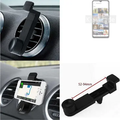 Produktbild von K-S-Trade Lüftungshalterung kompatibel mit Cubot Note 30 KFZ-Halterung Autohalterung Handy-halterung Lüftungsgitter Lüftungsschlitze Schwarz