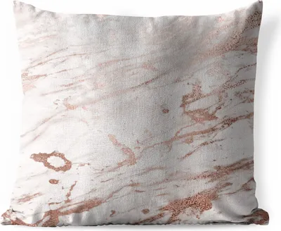 Produktbild von MuchoWow® Outdoor Kissen - Marmor - Weiß - Rosa - 60x60 cm - Wetterfest - Lounge Kissen - Dekoration - Schlaf Kissen