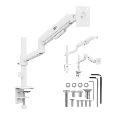 Obrázek produktu pro Držák monitoru Ergo Office, plynová pružina, pro monitory 17"–32", 1–10 kg, matná bílá, max. VESA 100×100, model ER-691 W