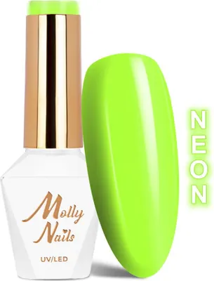 Image de Molly Nails Neons Neon Kiwi Vernis à ongles hybride sans HEMA/DiHEMA, 8 g, n° 78
