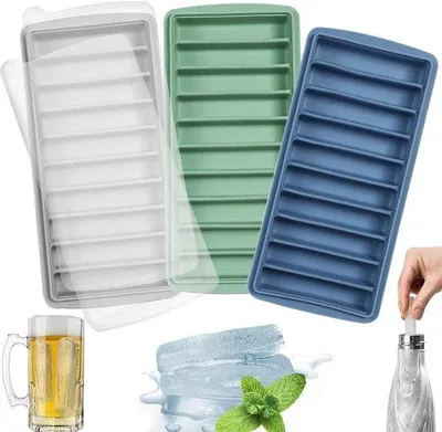 Produktbild von Famanu Eiswürfelschale 3er Set mit Abnehmbarem Deckel – Silikon und BPA-frei