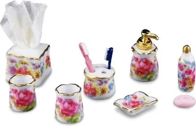 Produktbild von Miniatur Badserie Dresdner Rose für Puppenhaus Sammler