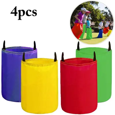 Produktbild von Hüpfsäcke für Kinder, 4 Stück Sackhüpfen Outdoor Spielset für Partys und Sportfeste, Kindergeburtstag Spiele Partyset