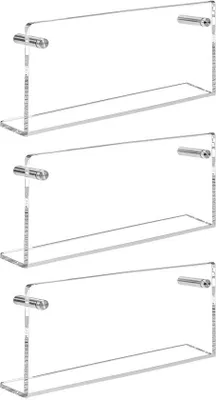 Produktbild von Unyqoos® Transparente Acryl-Wandregale 3er-Set (30 cm) – Wandregal für Bücher & Zeitschriften, zur Wandmontage