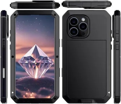 Immagine prodotto di Pellicola protettiva per iPhone 15, 16 Plus e Pro Max, color alluminio, resistente agli urti