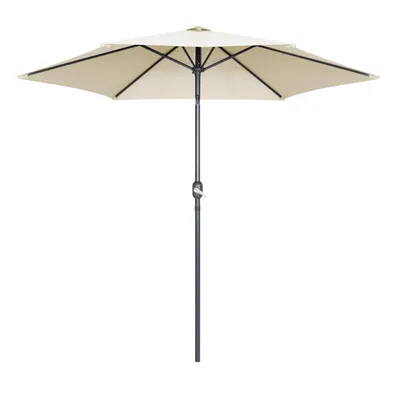 Image de Parasol droit 3m inclinable à manivelle en aluminium écru - Oviala Matera