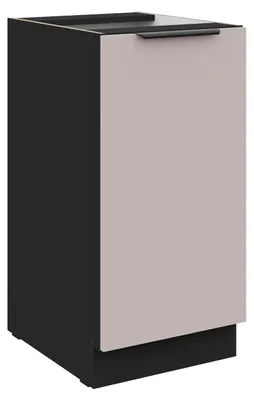 Produktbild von Küchen Unterschrank 40 cm Küche ARONA Kaschmir beige matt + Schwarz matt Küchenzeile Küchenblock Küche Einbauküche