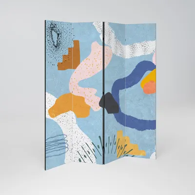 Produktbild von SpaceRebels Paravent Raumteiler - 4-teilig Raumtrenner, Druck 1-Seite - Raumtrenner - Trennwand Wohnung - Room Divider - Spanische Wand Deko Modern Sichtschutz