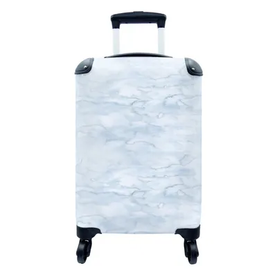 Produktbild von MuchoWow® Koffer Handgepäck Trolley Rollkoffer Kleine Reisekoffer mit 4 Rollen - Muster - Aquarell - Grau - Marmor - Cabin Size < 55x40x23 cm & 55x40x20 cm - Fotokoffer - Kabinenkoffer - Boardgepäck - Reise-Box - Reisekoffer - Reisegepäck - Koffer mit Bild - Trolley für Kinder