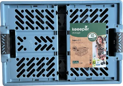 Produktbild von keeeper Profi-Klappbox ben Einkaufskorb Klappkörbchen 45l, 54x37x28cm nordic-blue
