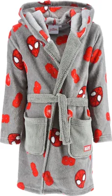 Produktbild von Spider-Man Kinder Jungen Bademantel Morgenmantel, Farbe:Grau, Größe Kids:98