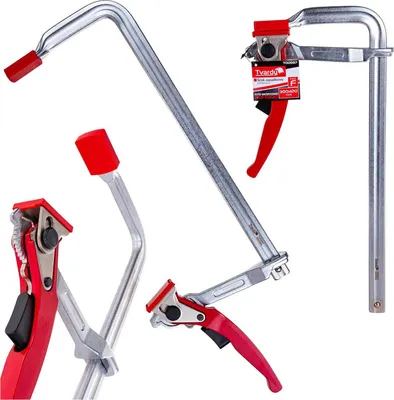 Obrázek produktu pro TVARDY Svěrka rychloupínací ráčnová, typu F, 300 x 120 mm, kovaná GEKO T00587