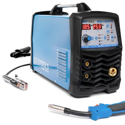 Produktbild von IPOTOOLS 185SYN Synergic MIG MAG Schweißgerät Schutzgas Inverter IGBT E Hand Fülldraht