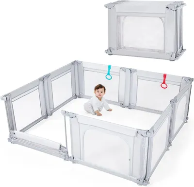 Immagine prodotto di Area giochi per bambini piccoli, color grigio chiaro, con ventose di sicurezza