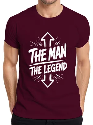 Produktbild von The Man The Legend Vatertag Papa Geschenk Geburtstag Sarkasmus Herren T-Shirt, Burgundy, L