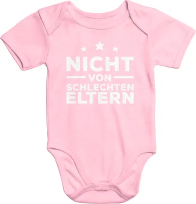 Produktbild von kurzarm Baby Body Aufdruck nicht von schlechten Eltern Babybody Baumwolle Moonworks® 0-3 Monate