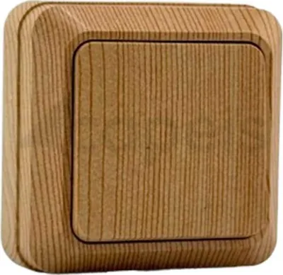 Produktbild von Aufputz Wandschalter Ahorn Holzoptik – Schalter IP20 für Innen – Aufputzmontage – NOELA