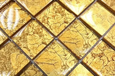 Produktbild von Handmuster Mosaikfliese Transluzent Glasmosaik Crystal gold Struktur MOS120-0786_m