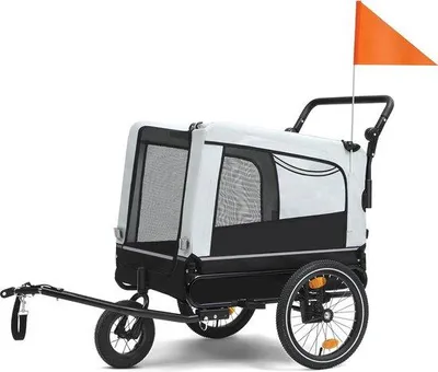Produktbild von Famanu Hundeanhänger 3-in-1 - Drehbares Vorderrad, 600D Oxford-Canvas, bis 40 kg, Schwarz