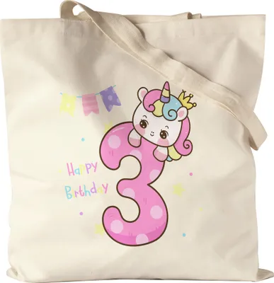 Produktbild von Happy Birthday Jutebeutel Stoffbeutel Geburtstagskind Geburtstag Alles Gute Happy Birthday Party Einhorn Prinzessin