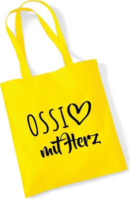 Produktbild von Huuraa Jutebeutel Ossi mit Herz 10 Liter Yellow Baumwolle Tasche Geschenkidee