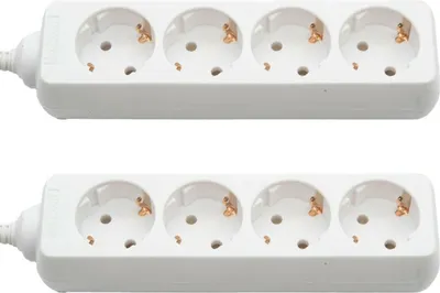Produktbild von 2x Steckerleiste Steckdosenleiste 4-fach Rund mit Tischsteckdose Mehrfachsteckdose Mehrfachstecker Steckdose