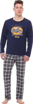 Image de Pyjama pour homme Timone TI30-115 (à carreaux bleu marine 1, XXL)