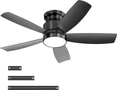 Zdjęcie produktu dla Wentylator sufitowy Fortuna Lai 42 cale z oświetleniem LED 18 W, pilotem zdalnego sterowania, 5 łopatkami ABS i odwracalnym silnikiem prądu stałego do salonu, sypialni, kuchni, biura