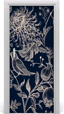 Produktbild von Tulup Türaufkleber 85x205 cm Dekorative Aufkleber Selbstklebend Wasserdichte Tapete Abnehmbar Schlafzimmer Wohnzimmer Wohnkultur - Blumen und Vögel