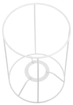 Metall-Lampenschirmrahmen, weiß, Höhe 20 cm, Ø 14 cm, für E27