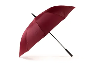 Produktbild von Damen- und Herren- Spazierstockschirm mit gummiertem Griff Soft Touch Burgund