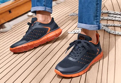 Produktbild von JOHN DEVIN Sneaker Schnürschuh, Freizeitschuhe, Schnürhalbschuhe, Halbschuh, Turnschuh marine/orange Größe 43