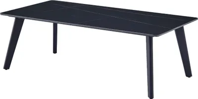 Immagine prodotto di Tavolino Casadolce LUGNICA, nero, 125x65x43 cm, motivo marmo, piano in pietra sinterizzata, gambe in metallo