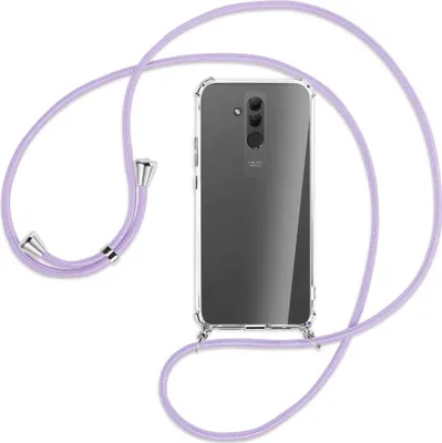 Produktbild von Handykette Backcover-Schutzhülle mit Band (Metall silberfarben) für Huawei Mate 20 lite - violett