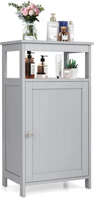 Produktbild von GOPLUS Badezimmerschrank, Seitenschrank mit Fach & verstellbarem Einlegeboden, Nachttisch, für Schlafzimmer Bad Wohnzimmer Büro