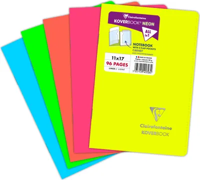 Produktbild von Clairefontaine 10x Neon Notizheft 24x32cm, 48 Blatt liniert - Sortiert 941723C