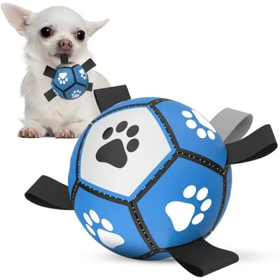 Produktbild von Hundeball mit Seil Hundefußball S Blau