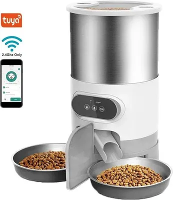 Image de Distributeur automatique de nourriture 3 L en acier inoxydable pour chien/chat