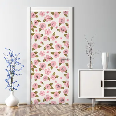 Produktbild von Dekorative Türtapete selbstklebend Klebefolie Türposter Türaufkleber Ananas mit Blumen 70 x 200 cm
