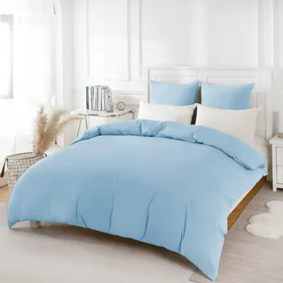Obrázok produktu pre Omgoods – Súprava obliečok na prikrývku z mikrovlákna, 260 x 220 cm, svetlomodrej farby
