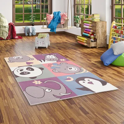 Produktbild von Luxus Super Soft Kinder Fellteppich Plush Kids Lustige Tiere, Größe:200x290 cm