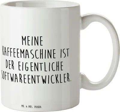 Produktbild von Mr. & Mrs. Panda Teetasse Spruch Softwareentwickler Held - Weiß - Geschenk, personalisierte Geschenke, Kaffeetasse, haferl, Developer, Technologie, Becher, Kaffeebecher