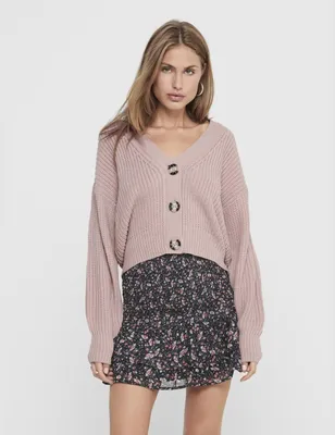 Produktbild von Cropped Oversized Strick Cardigan Jacke Knopfleiste Knit Jacket JDYJUSTY | L