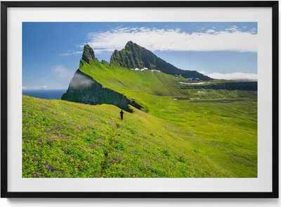 Produktbild von Hornstrandir Naturreservat Island– Wandbild mit Rahmen – Gerahmtes Bild  – Wanddekoration – 100x70 cm –  Schwarz Rahmen