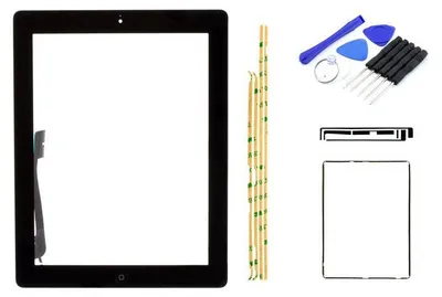 Produktbild von Apple iPad 4 Touchscreen Ersatzteil Set mit vorinstalliertem Home Button + Werkzeug