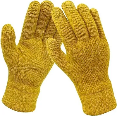 Produktbild von Thermohandschuhe für Damen, mit Zopfmuster, dicker Touchscreen-Funktion, Winterhandschuhe mit warmer Thermofütterung, Bündchen, elastisch und winddicht