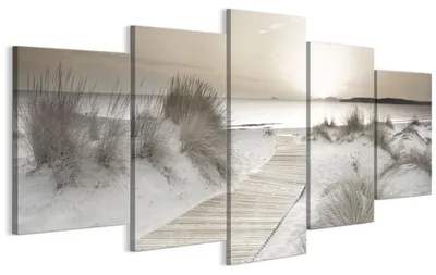 Image de LUMASOUL, ensemble de 5 tableaux décoratifs muraux pour salon, impression sur toile représentant un paysage, dimensions 200x100 cm. Décoration murale composée de plusieurs éléments, idéale pour chambre, couloir ou bureau